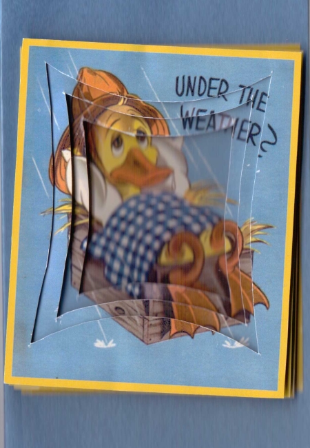Under the Weather Duck, Tunnel Card by Gill Dean