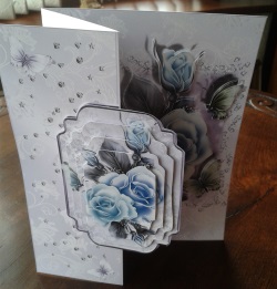 Blue Rose No Holes Fold Back Card Mini Kit by Gill Dean