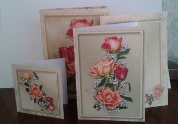 Apricot Roses Notelet Gift Set by Gill Dean