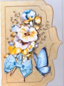Flowers and Heart on Lace by Gill Dean