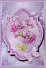 Anemone Watercolour Decoupage Quick Card by Gill Dean