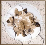 Flowers and Pearls Shell Edged Corner Side Stacker by Gill Dean