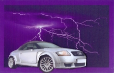 Silver Audi Sport Decoupage by Gill Dean