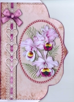 Orchid and Lace Fancy Edge with Decoupage by Gill Dean