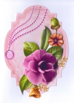 Camellia Decoupage Topper by Gill Dean