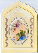 Bird in Yellow Porcelain Plaque Card Mini Kit by Gill Dean