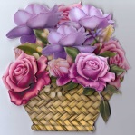 Gift of Roses Basket Card Mini Kit by Gill Dean
