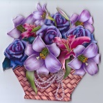 Lilies and Roses Gift Basket Card Mini Kit by Gill Dean