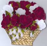 Red and White Roses Gift Basket Card Mini Kit by Gill Dean