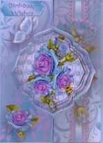Blue and Lavender Roses Offset Fold Mini Kit by Gill Dean