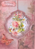 Peach Roses Offset Fold Card Mini Kit by Gill Dean