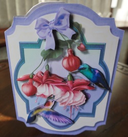 Print, Cut, and Fold, Beautiful Fushia's and Hmming Birds by Gill Dean