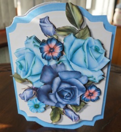 Print, Cut, and Fold, Beautiful Blue Roses  by Gill Dean