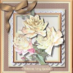 Beautiful 8x8 Card Front , with Stunning Cream Roses , 5 by Gill Dean