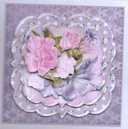 Roses and Butterfly Triple Layer Card Front Mini Kit by Gill Dean