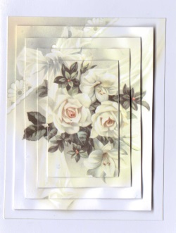 White Wedding Bouquet - Pyramid Card by Gill Dean