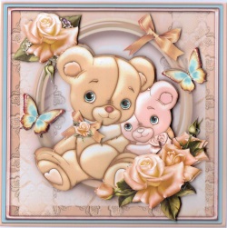 Cute Bear Mom and Baby in Love by Gill Dean