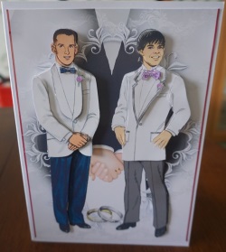 Groom and Groom Wedding Decoupage by Gill Dean