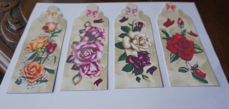 4 Rose Book Marks by Gill Dean