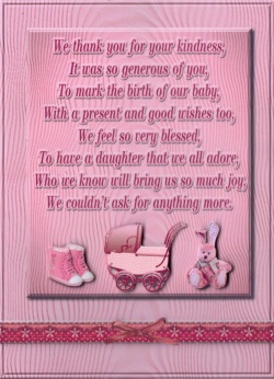 Thank You for the Baby Gift (boy & Girl) by Gill Dean