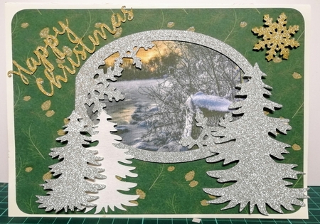 snowy Christmas card topper by Gill Gardiner