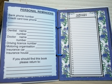 Perpetual Calendar - Purple Flowers by Gill Gardiner