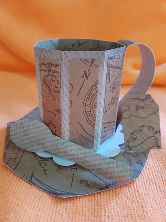708 Octagon Mug & Saucer by Gill Gardiner