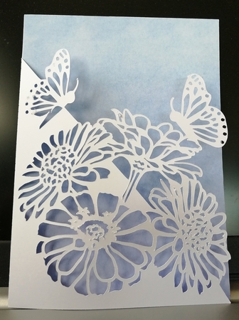 Over The Edge - Zinnias And Butterflies by Gill Gardiner