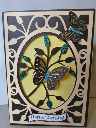 Double Butterfly Aperture Card by Gill Gardiner