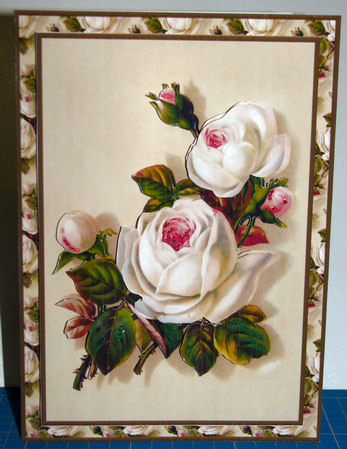 Cream and Pink Roses Card Kit by Gill Gardiner