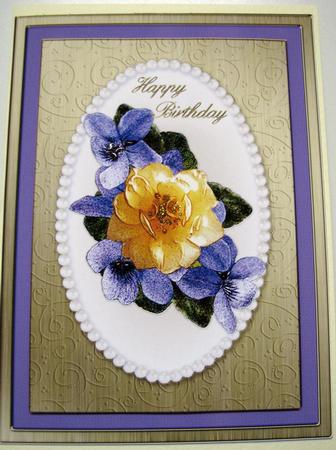 A4 Flowers & Pearls - Birthday by Gill Gardiner