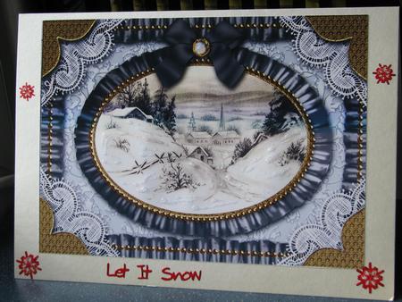 Christmas Village 1 Lace N Ruffles A4 Picture Sheet by Gill Gardiner
