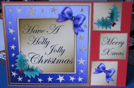 Elegant Christmas Greetings - 8 x 8 Quick Card Topper by Gill Gardiner