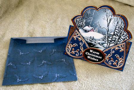 Blue Winter Walk Winter Wishes Scallop Trio Kit by Gill Gardiner