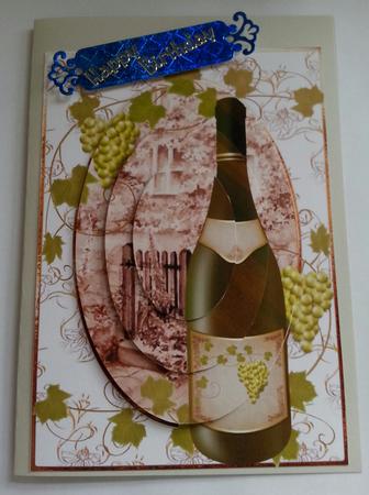 Wine, Vines & Sepia Cottage - Pyramid Topper by Gill Gardiner