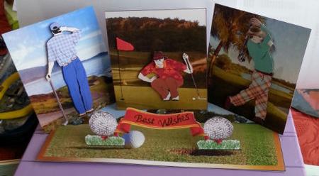 Golfing Father Triple Twisted Easel & Slot Card Kit by Gill Gardiner