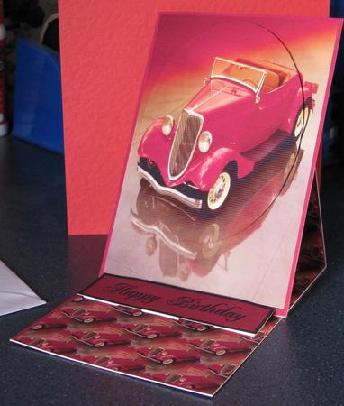 Classic Car Easel Card by Gill Gardiner