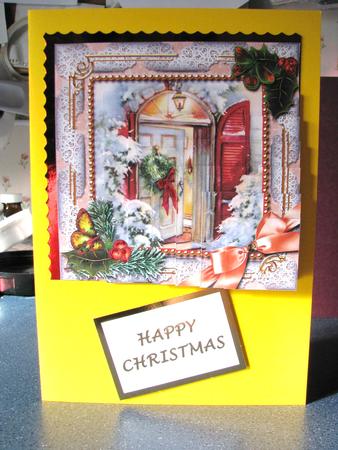 Welcome Door Holly 5in Square One Corner Stacker by Gill Gardiner