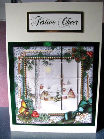 Winter Pub Holly 5inch Square Bottom Castle Stacker by Gill Gardiner
