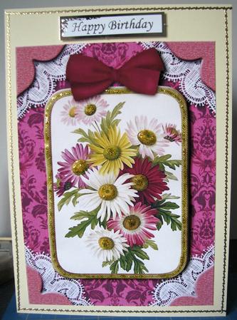 Crazy Daisies A4 Lace Picture Sheet by Gill Gardiner