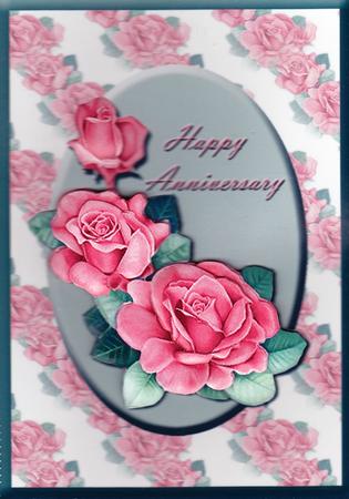 Peachy Roses - Anniversary by Gill Middleton