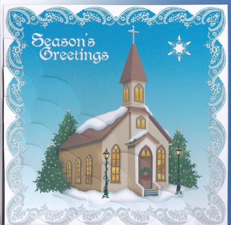 5x5 Christmas Church and Star by Gill Middleton