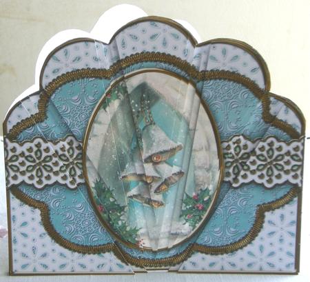 Snow Bells Blue Anglaise Scallop Deco Stacker by Gill Middleton
