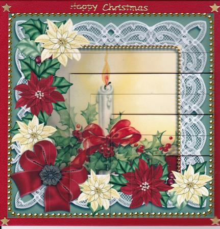 Candle Red Poinsettia 5in One Corner Stacker by Gill Middleton