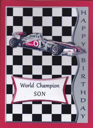 Racing Car - Silver - Birthday - Son by Gill Middleton