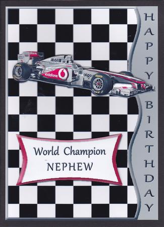 Racing Car - Birthday Captions by Gill Middleton