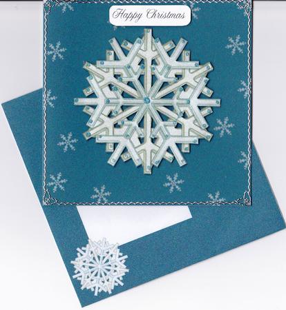Frosted Snowflakes - Blues - Square Cards & Envelopes by Gill Middleton