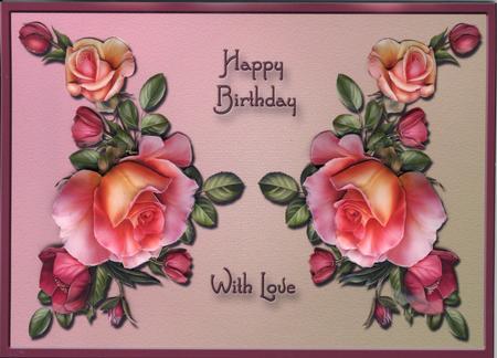 Romantic Roses - Birthday by Gill Middleton