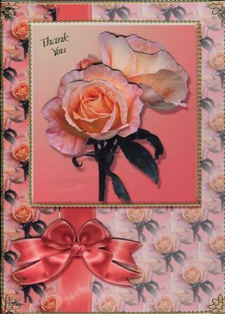 Pretty in Pink Roses - Card Front and Decoupage by Gill Middleton