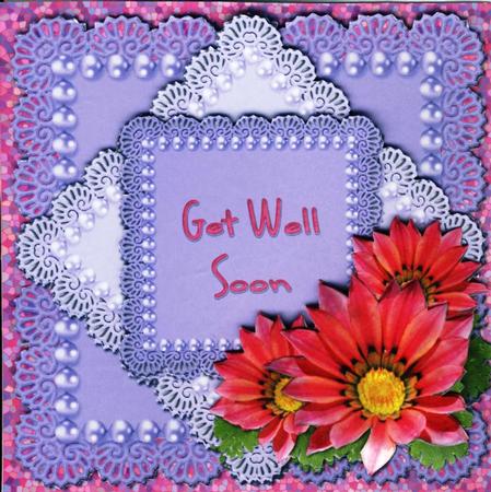Lacy Squares - Purples - Get Well by Gill Middleton